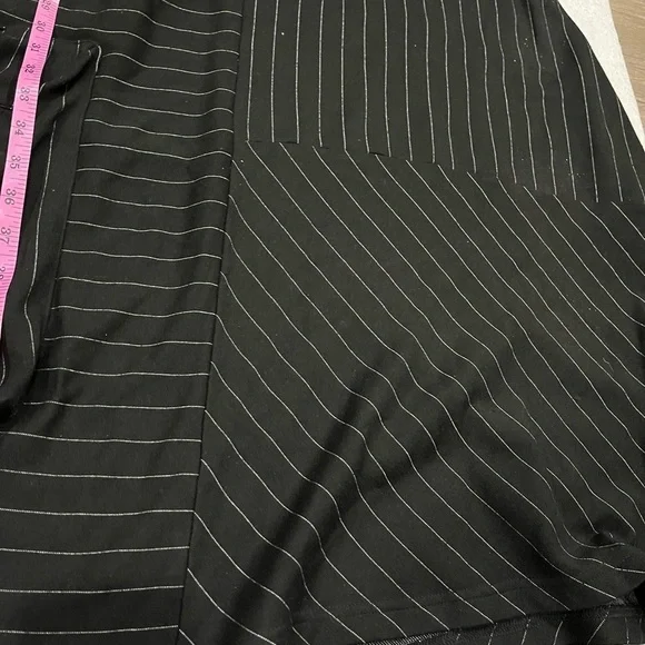 [3/40/US:L]NOR Denmark Black Long Sleeve Asymmetrical Striped Baggy Dress Funky - Picture 8 of 11